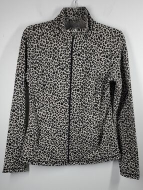 Be Inspired Leopard Print Athletic Jacket Womens Full Zip Training Activewear S